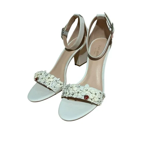 Kate Spade New York Tansy Embellished Dress Sandals‎ Size 9.5B Ivory Lady Bug - Picture 3 of 10